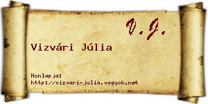 Vizvári Júlia névjegykártya